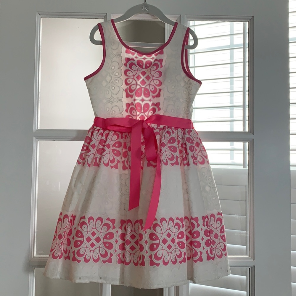Easter dress, pink/white